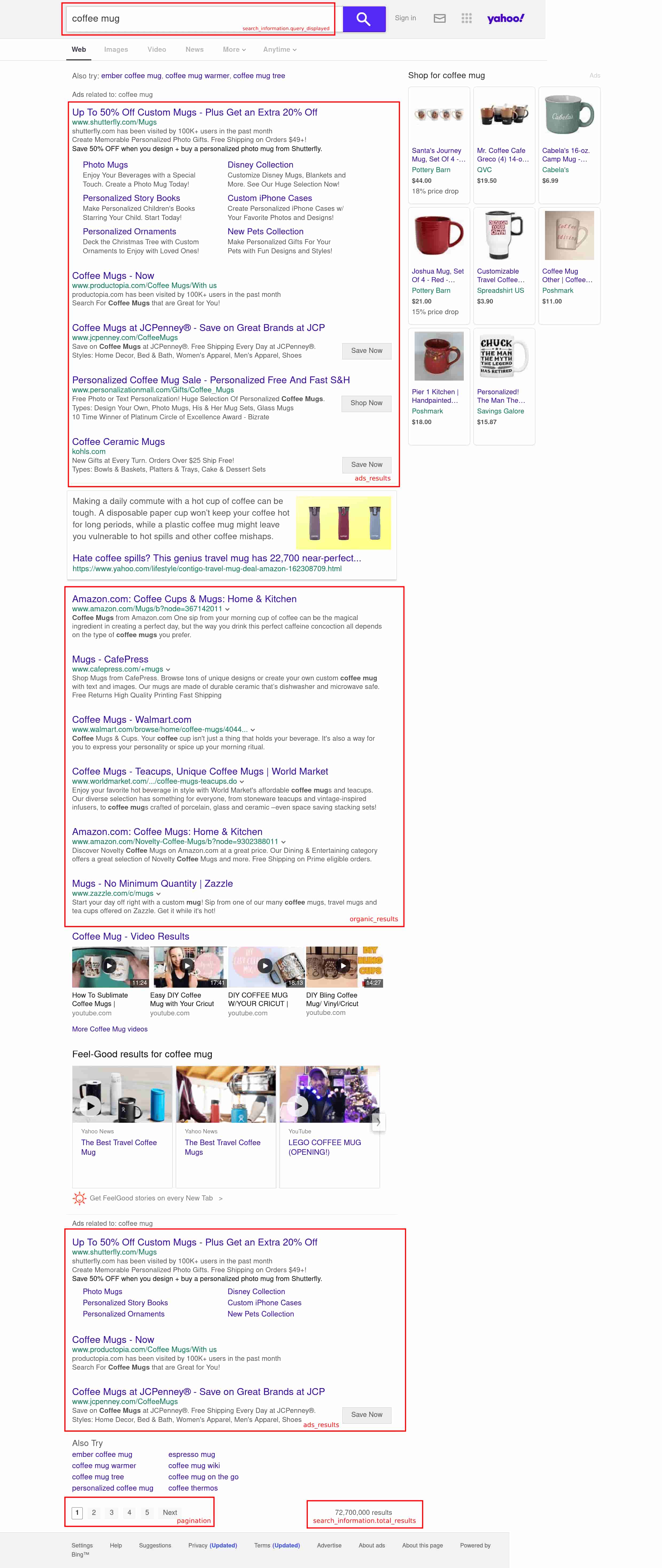 Example results for p: coffee mug